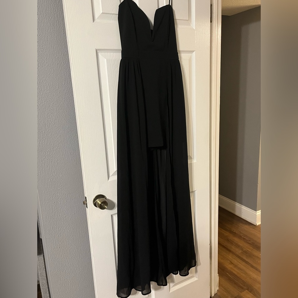 Windsor Black Dress with Skirt Attached - High Low - Size Medium